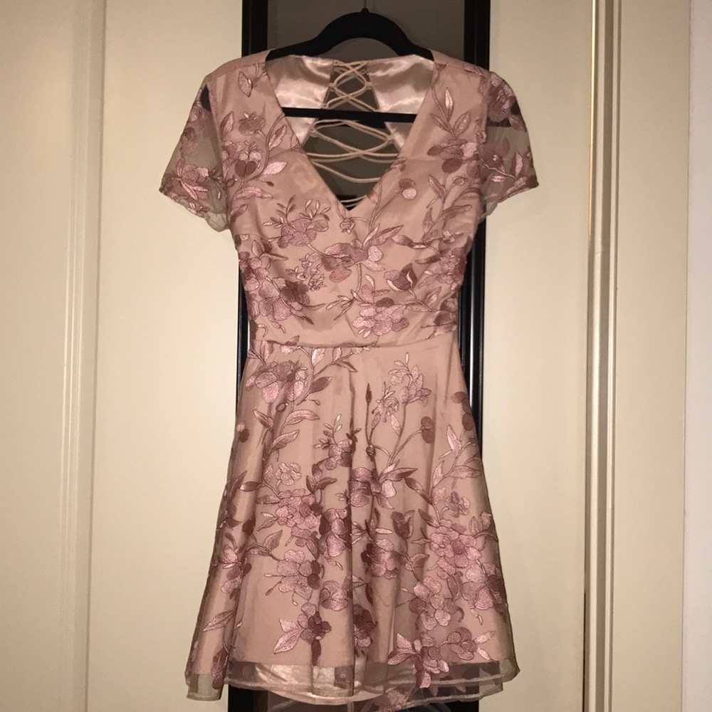 Lace-up Floral Dress